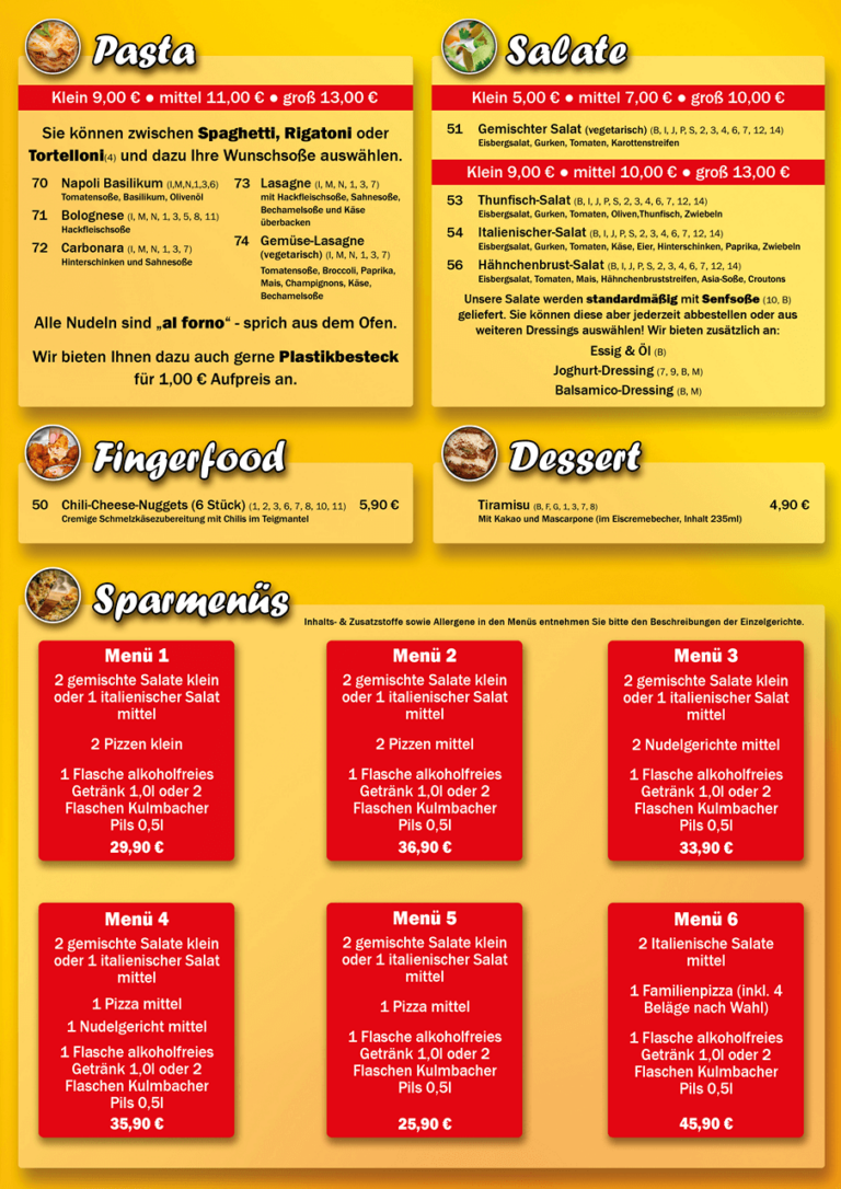 Kulmbacher Pizza-Service | Speisekarte | Seite 3